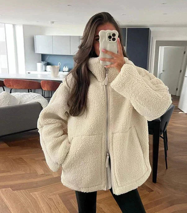 Sloane - Women's Cozy Fleece Jacket with Zip Closure