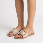 Solara - Flat Slide Buckle Sandals