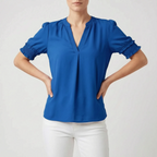 Solina - V-Neck Short Sleeve Blouse