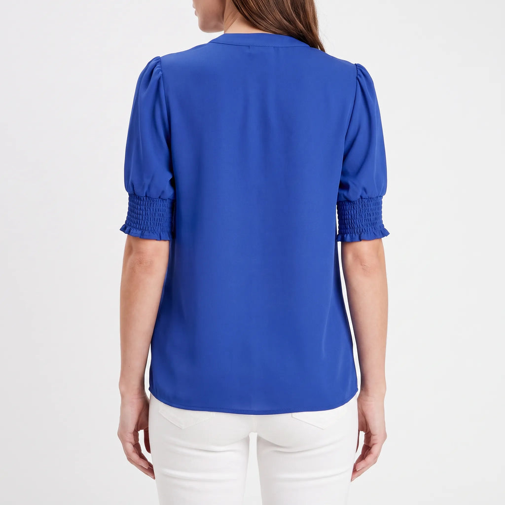 Solina - V-Neck Short Sleeve Blouse