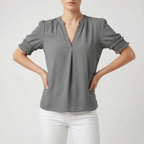 Solina - V-Neck Short Sleeve Blouse