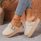Sutton | Women's Cozy Platform Clogs with Buckle Detail