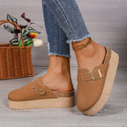 Sutton | Women's Cozy Platform Clogs with Buckle Detail