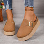 Sutton | Women's Cozy Platform Clogs with Buckle Detail
