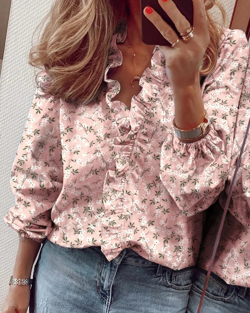 Sutton | Women's Ruffle Collar Tunic Blouse