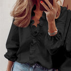 Sutton | Women's Ruffle Collar Tunic Blouse