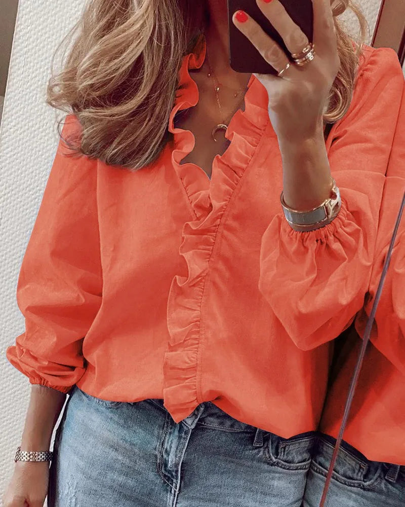 Sutton | Women's Ruffle Collar Tunic Blouse