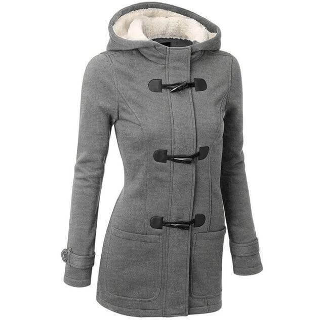 Sylvie - Women's Cozy Hooded Duffle Coat
