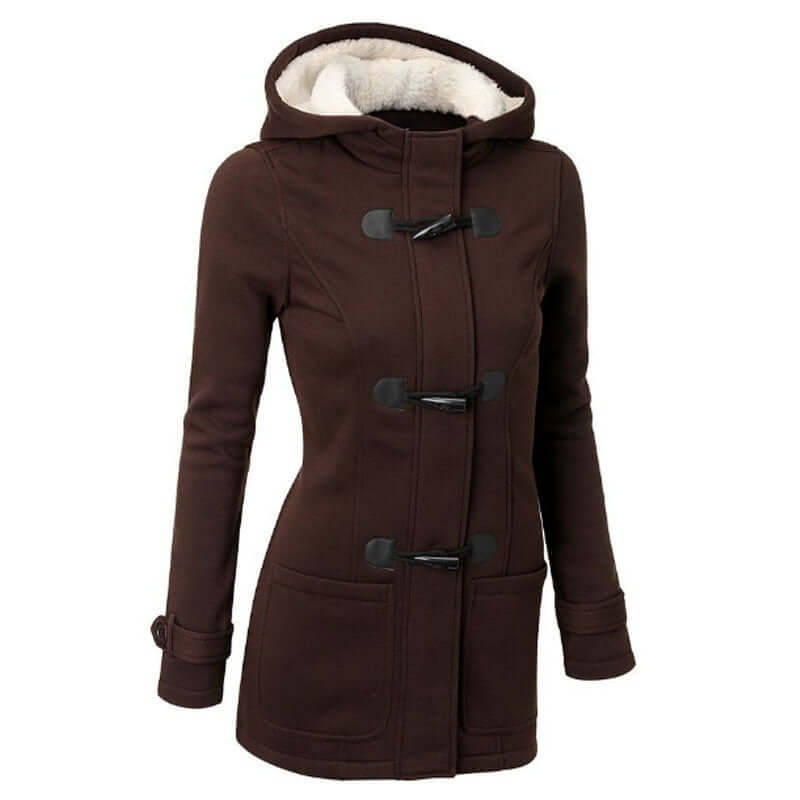 Sylvie - Women's Cozy Hooded Duffle Coat