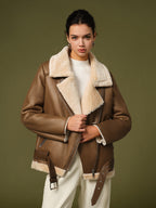 Talia - Women's Chic Fleece Jacket with Buckle Detail