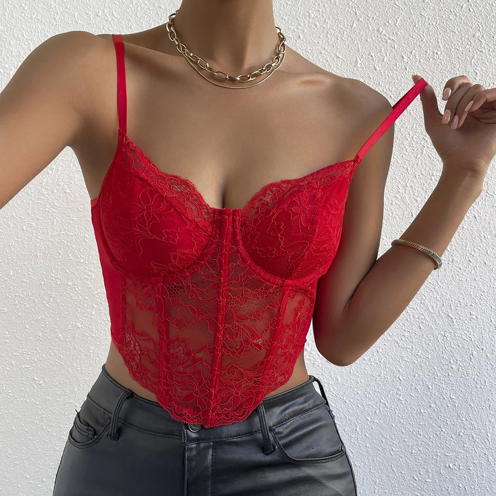 Talia | Women's Lace Corset Top with Strappy Design