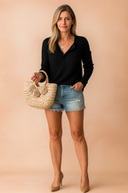 Tamsin | Women's Cozy Ribbed Henley Shirt