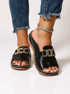 Tamsin | Women's Slip-On Sandals with Buckle Detail