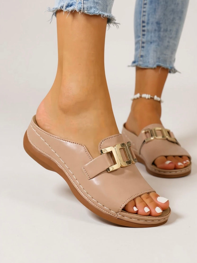 Tamsin | Women's Slip-On Sandals with Buckle Detail