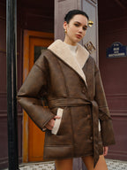 Tessa - Women's Chic Fleece-Lined Leather Jacket
