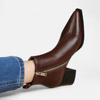 Thalia - Women's Chic Faux Leather Chelsea Ankle Boots