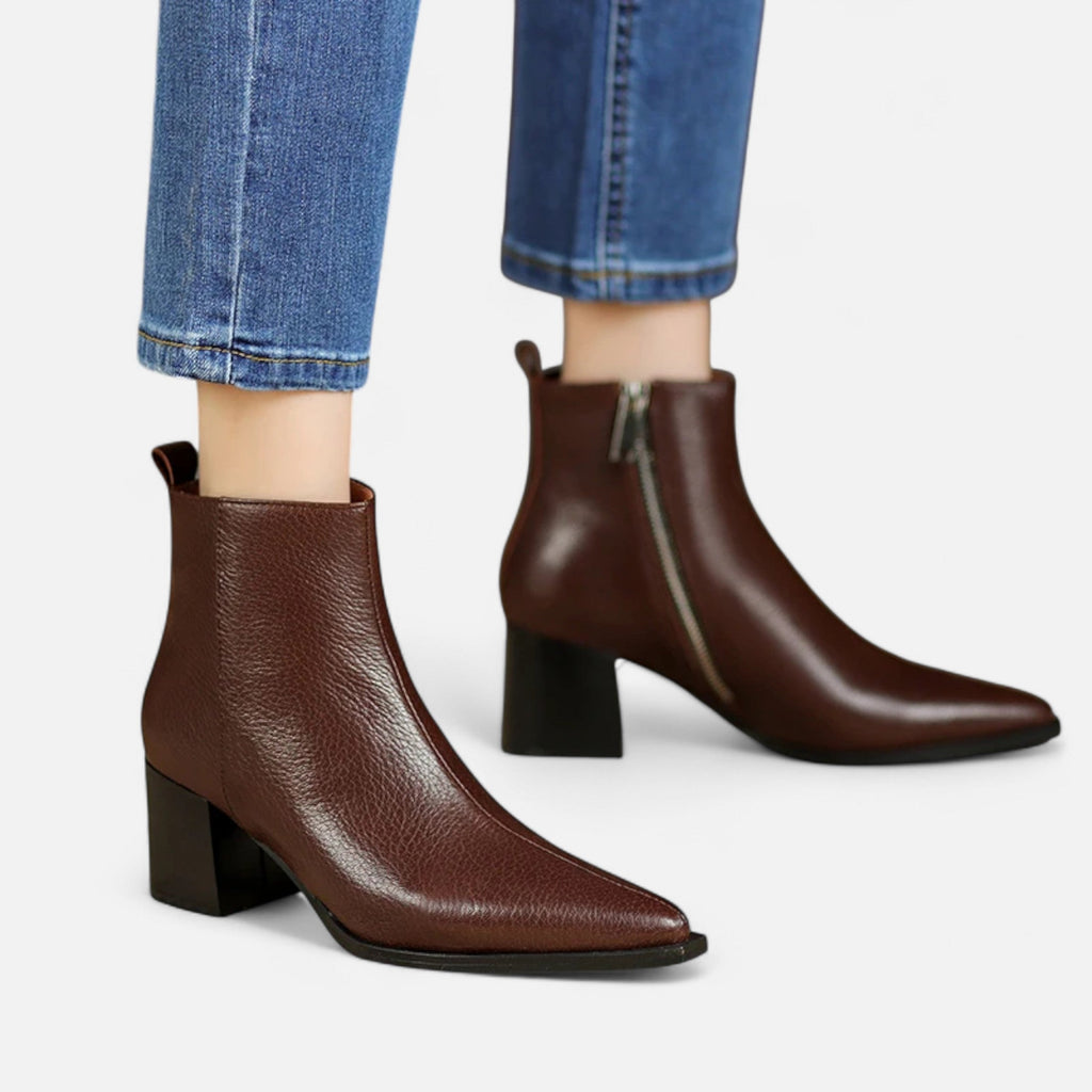 Thalia - Women's Chic Faux Leather Chelsea Ankle Boots