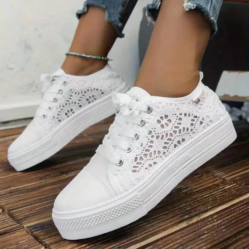 Thalia | Women's Lace Detail Platform Sneakers