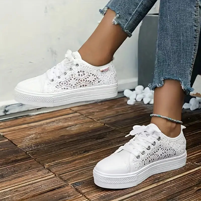 Thalia | Women's Lace Detail Platform Sneakers