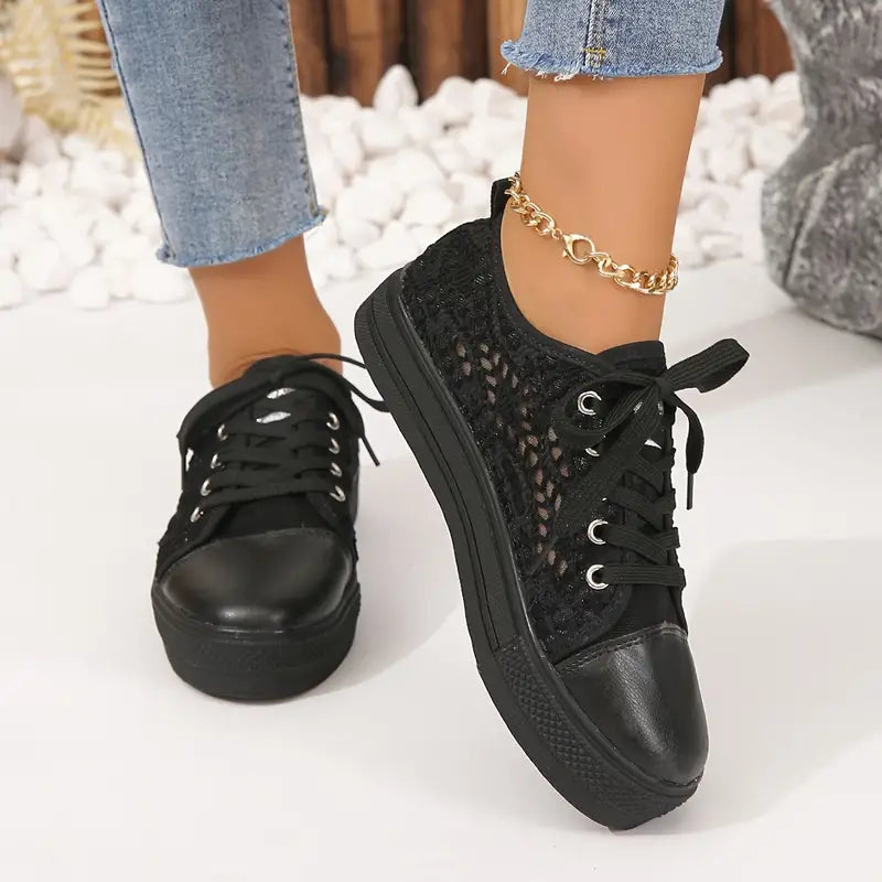 Thalia | Women's Lace Detail Platform Sneakers