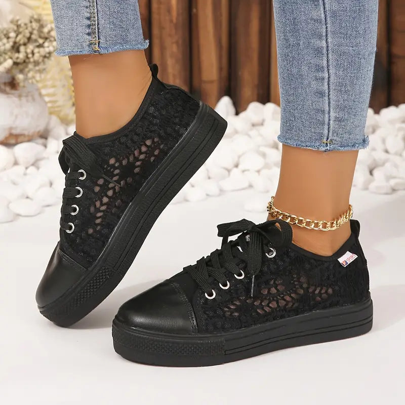 Thalia | Women's Lace Detail Platform Sneakers