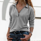 Thalia - Women's Polo Quarter Zip with Collar Detail