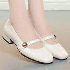 Thea | Women's Classic Patent Mary Janes with Clasp Detail