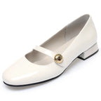Thea | Women's Classic Patent Mary Janes with Clasp Detail