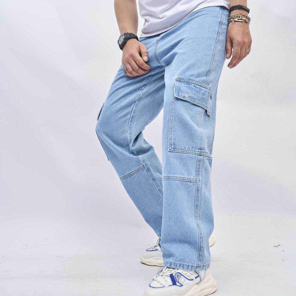 Theo - Men's Relaxed Fit Cargo Jeans