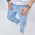 Theo - Men's Relaxed Fit Cargo Jeans