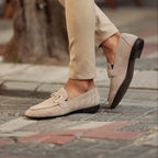 Graham - Men's Classic Faux Suede Loafers with Buckle Detail