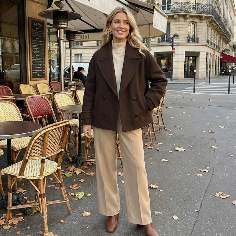 Trista - Women's Classic Double-Breasted Pea Coat