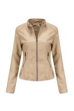 Valencia - Women's Chic Red Leather Jacket