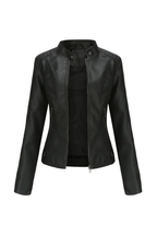 Valencia - Women's Chic Red Leather Jacket