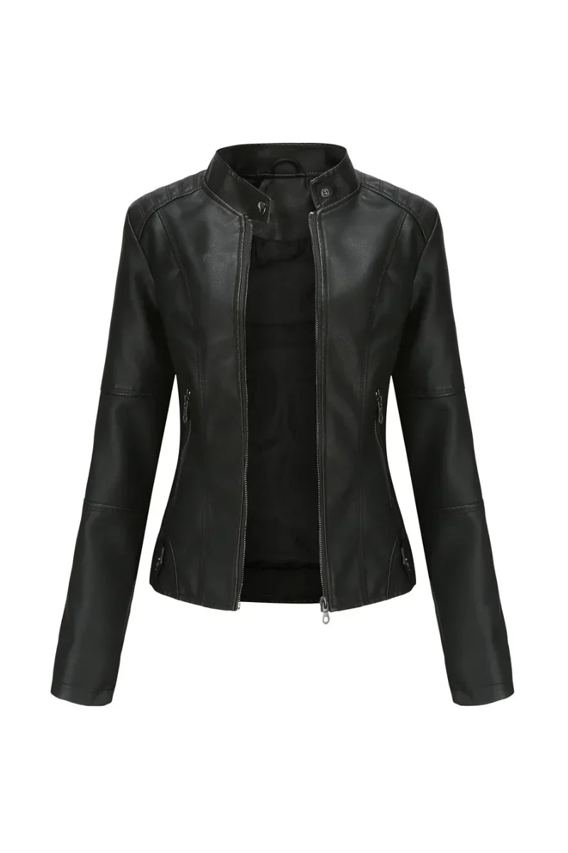 Valencia - Women's Chic Red Leather Jacket