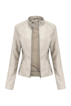 Valencia - Women's Chic Red Leather Jacket