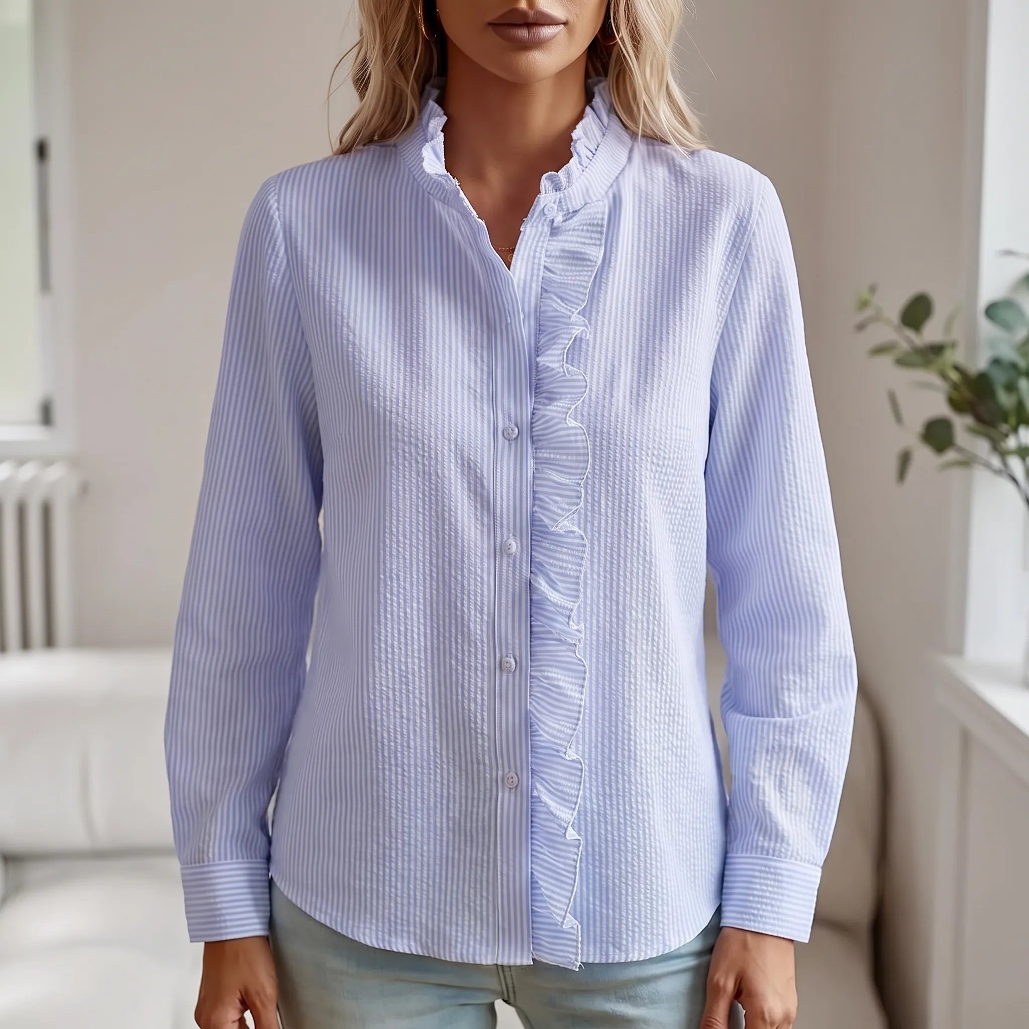 Valoria - Long Sleeve Button-Up Shirt