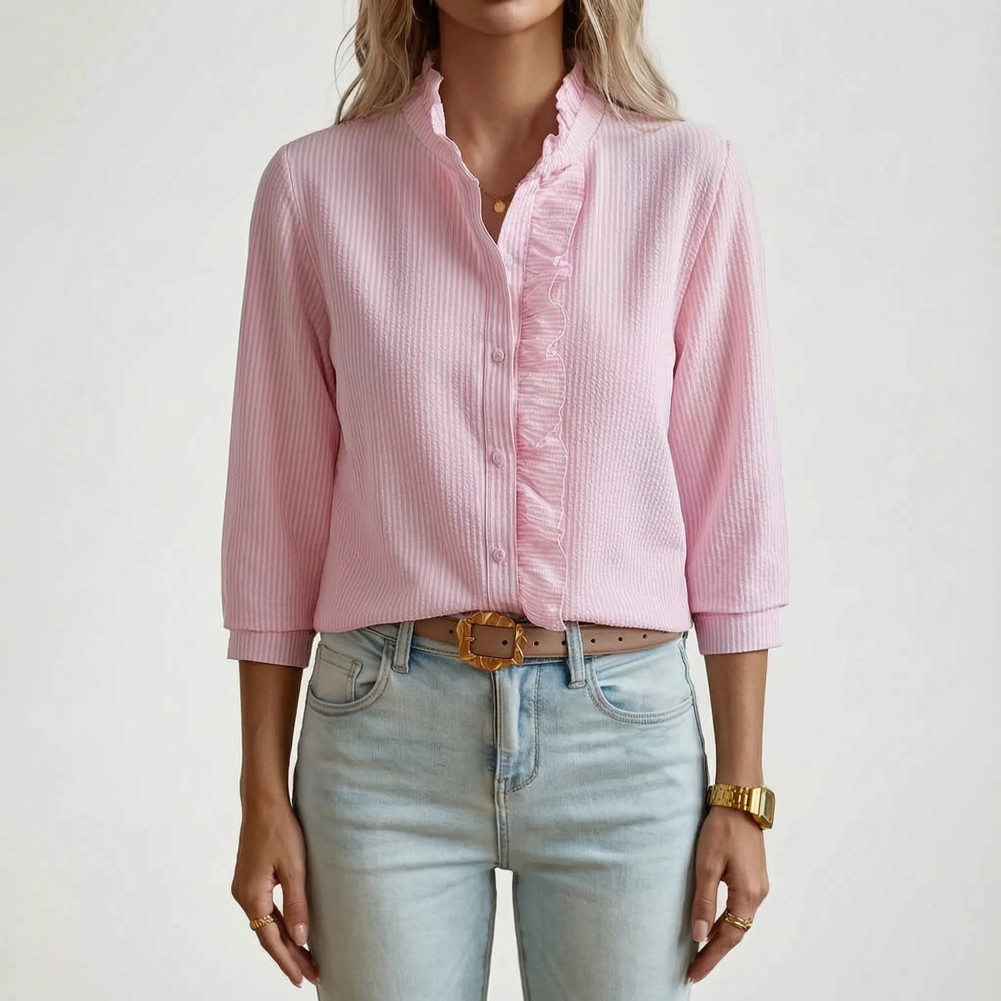 Valoria - Long Sleeve Button-Up Shirt