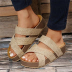 Marlowe | Women's Platform Slide Sandals with Braided Straps