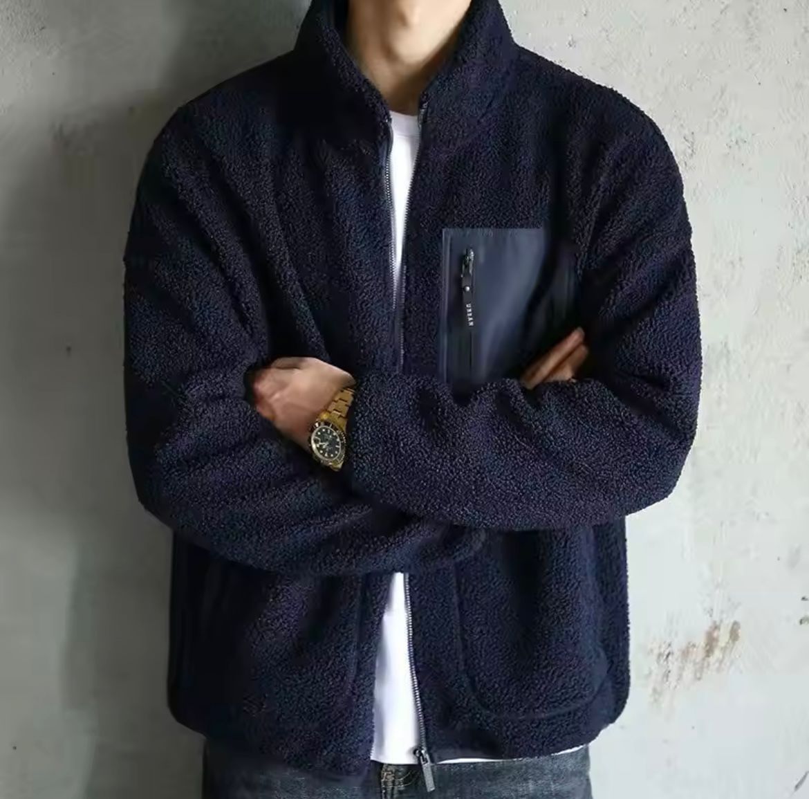 Vaughn - Men's Cozy Fleece Jacket with Zip Pockets