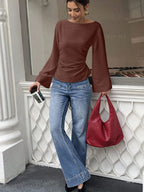 Veda | Women's Elegant Bell Sleeve Going Out Top