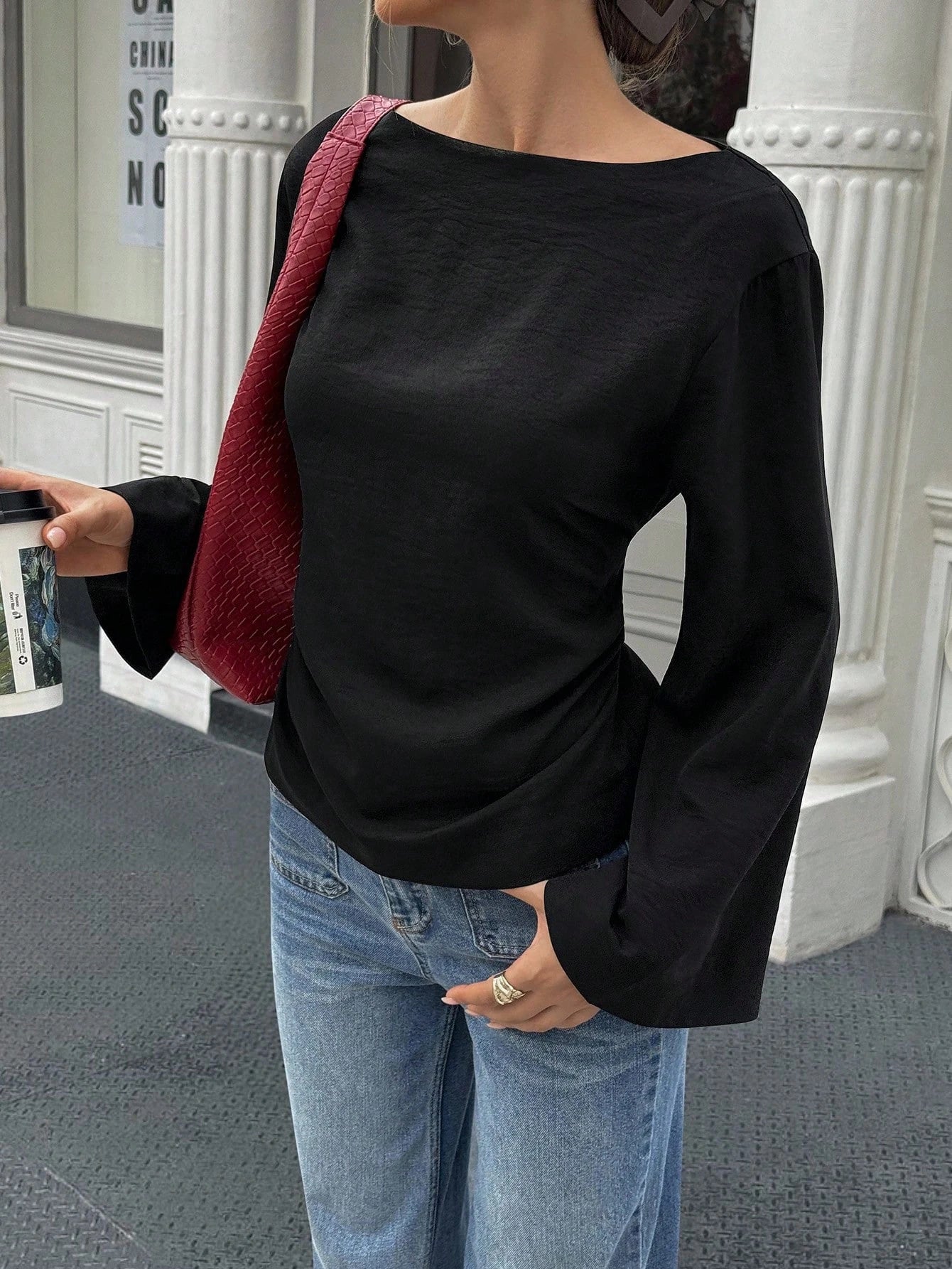 Veda | Women's Elegant Bell Sleeve Going Out Top
