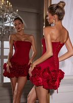 Verona - Women's Romantic Red Mini Dress