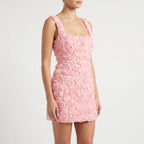 Vespra - Textured Sleeveless Bodycon Mini Dress