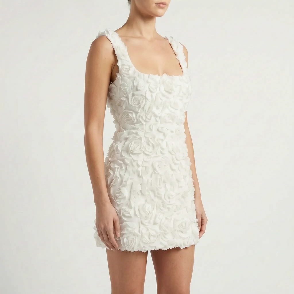 Vespra - Textured Sleeveless Bodycon Mini Dress