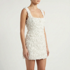Vespra - Textured Sleeveless Bodycon Mini Dress
