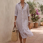 Vestiara - Oversized Striped Maxi Dress
