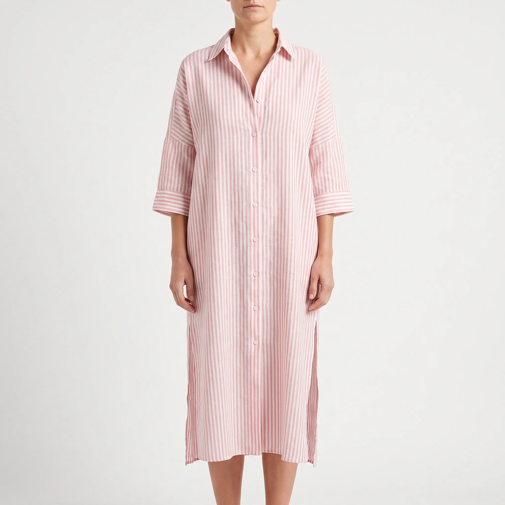 Vestiara - Oversized Striped Maxi Dress