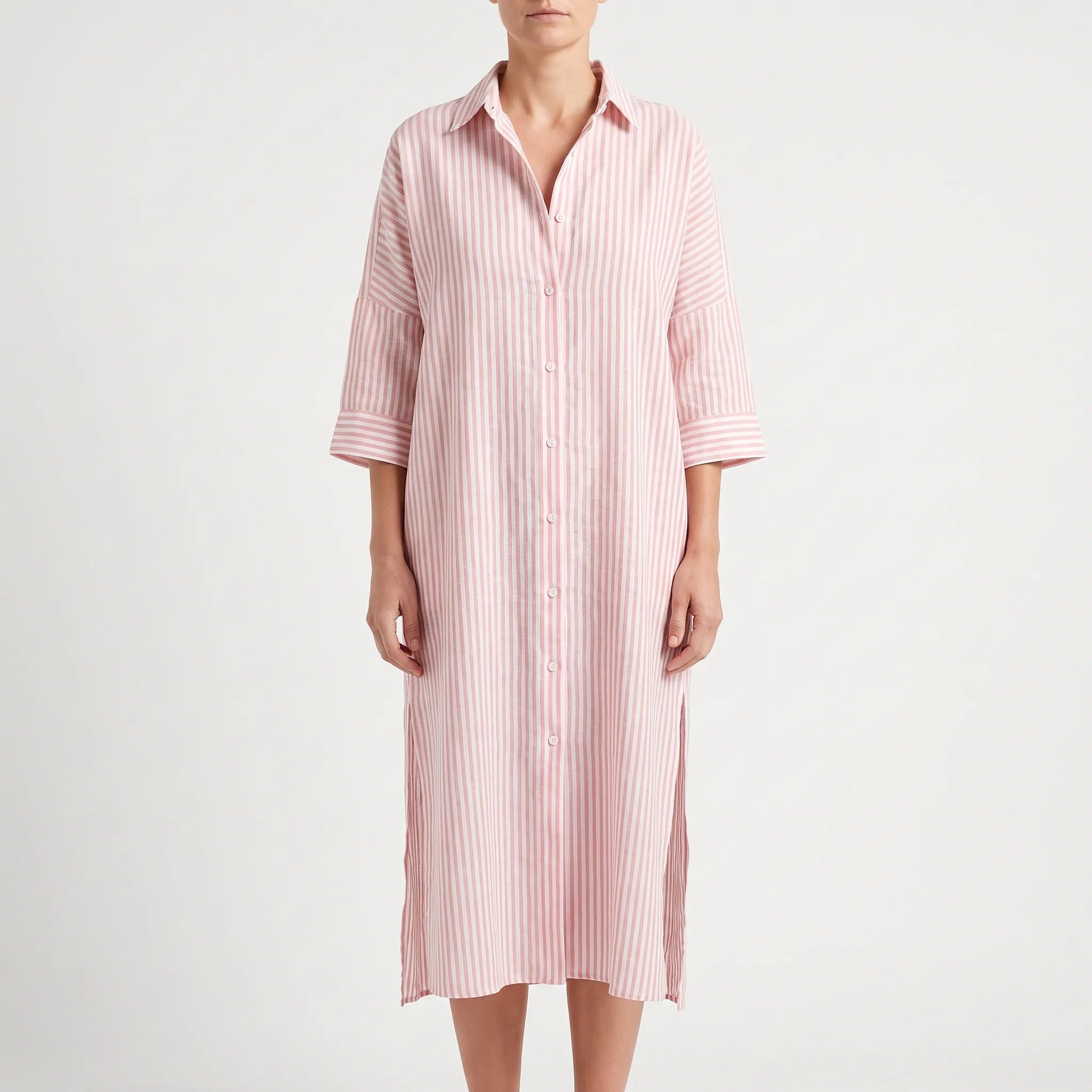Vestiara - Oversized Striped Maxi Dress