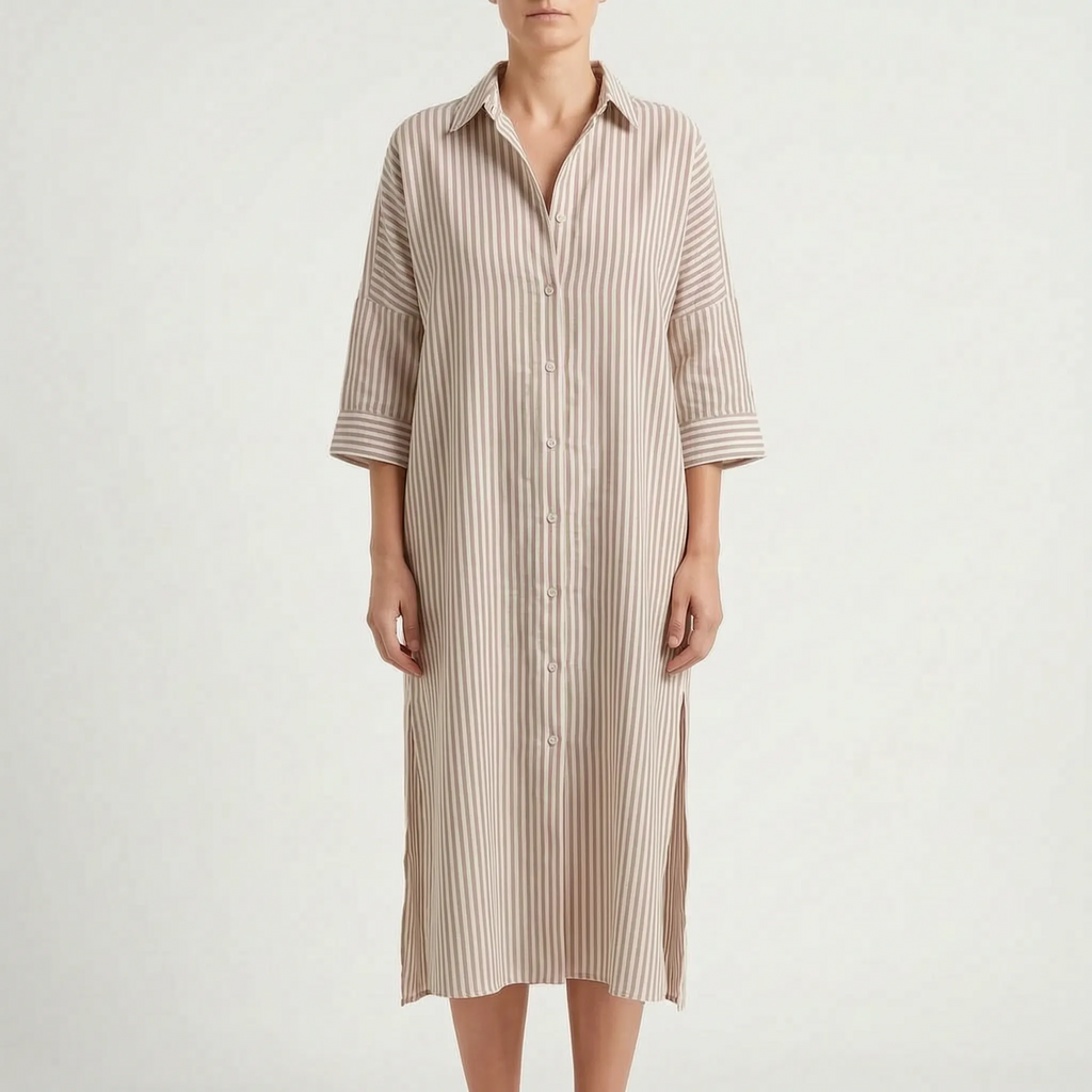 Vestiara - Oversized Striped Maxi Dress